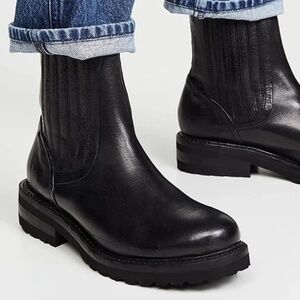 The Frye Company, Ella Moto Chelsea, BLACK, 9, Women's